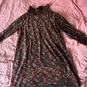 Floral Velvet Mini Dress